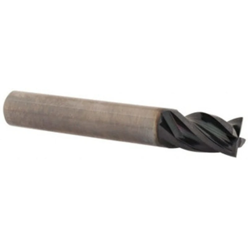OSG 3/8, 1/2 LOC, 3/8 Shank Diam, 2-1/2 OAL, 4 Flute, Solid Carbide Square End Mill Single End, TiAlN Finish, Spiral ...